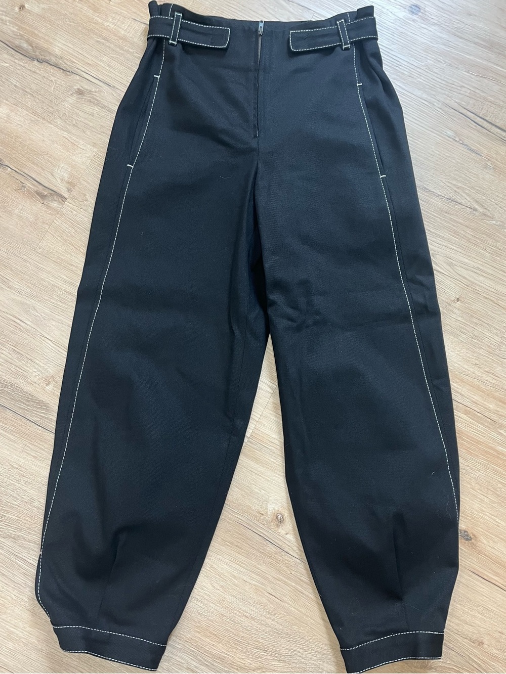 Zero + Maria Cornejo Takeo Ankle Cutoff Black Pants | size 0